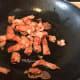 Fried sliced bacon.