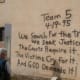 Rescue Team 5 remembers the victims who died in the bombing. A rescue team left a message during rescue efforts in the aftermath of bombing.