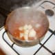Cod is added to balti curry sauce