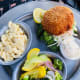 Smoke on the Water's Jumbo Crab Cake entrée.