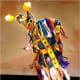 State Dept. photo by Ken White. Wylie Bearstail of the Hidatsa/Arikara tribes of North Dakota dances at the National Pow Wow.