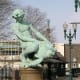 Turtle boy statue in Worcester in Massachusetts