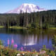 Mt. Rainier reflected in Reflection lake.
