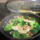 Chicken and mushrooms with broccoli added