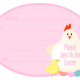 Free Easter party invitation: Chicken and chick with Easter eggs