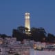 Telegraph hill with Coit Tower, at dusk from the Embarcadero