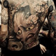 A large back design of a hannya mask.