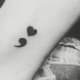 Heart and semicolon tattoo