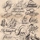 Feminine, feathered cursive.