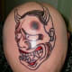 a face on a person's head