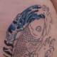 This picture shows the outline, with black shading and the beginning of the color.