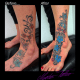 Rework of old and tired tattoo into a fresh and bright one