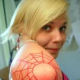 Red web tattoo