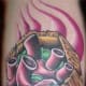 Color Tattoo of a Heart in a Coffin