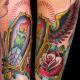 Color Tattoo of a Candle in a Coffin