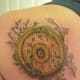 Clock with flowers.