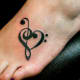 Hearts in shape of musical notes