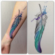 Feather tattoo.