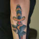 Old school knife tattoo.