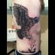 Eagle on side in black and white
