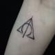 Deathly Hallows and wand tattoo