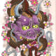 Purple Hannya serpent tattoo