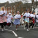 Pancake Day races in Olney, UK