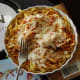Fresh pasta with tomato sauce and parmesan cheese? All within the privacy of my beautiful hotel room? Don't mind if I do!