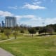 Partial view of Spotts Park and downtown Houston