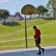 Practicing basketball shots