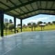 View under basketball pavilion