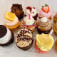 An assortment of gourmet cupcakes