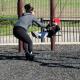Having some swingset fun