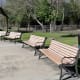 Benches and picnic spots near the spray pad