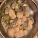 The shrimp and scallops take a few minutes to cook. You can cook them in olive oil instead of butter, but that can make the dish a bit on the oil side when they are mixed into the pasta.