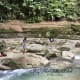 The rocky part of Mag-Aso Falls in Bohol.