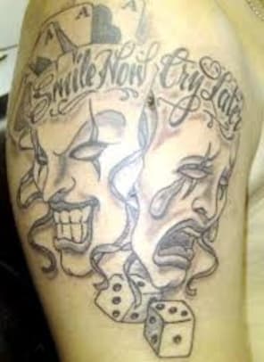 "Laugh Now, Cry Later" Tattoo Meanings, Designs, and Ideas - TatRing