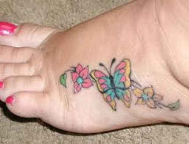 butterfly tattoo designs on foot