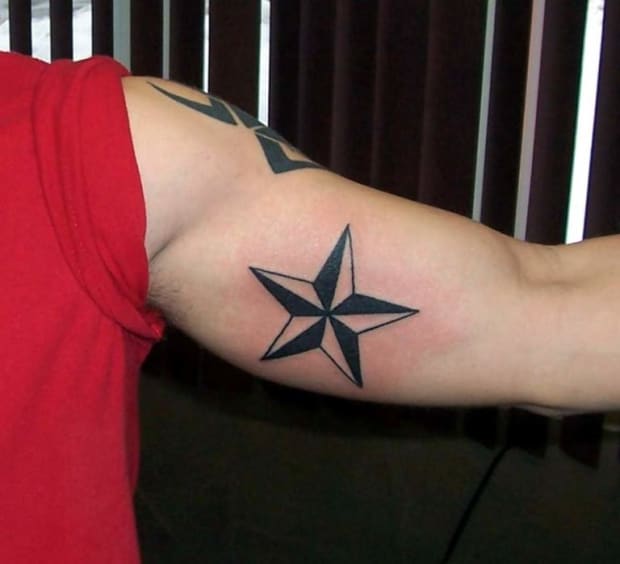 what does a red and black star tattoo mean