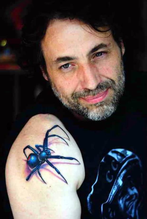 3d spider tattoo on foot