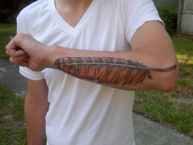 feather tattoo designs on side