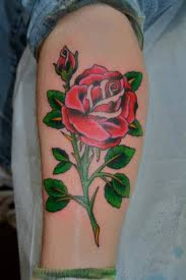 rose vine tattoo designs on the leg