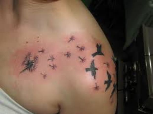 dandelion tattoo shoulder