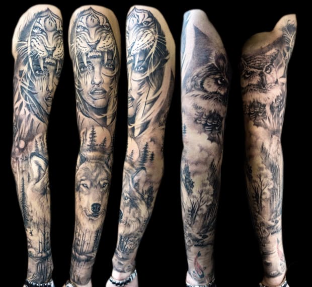 Tattoo sleeve a getting half Half Sleeve