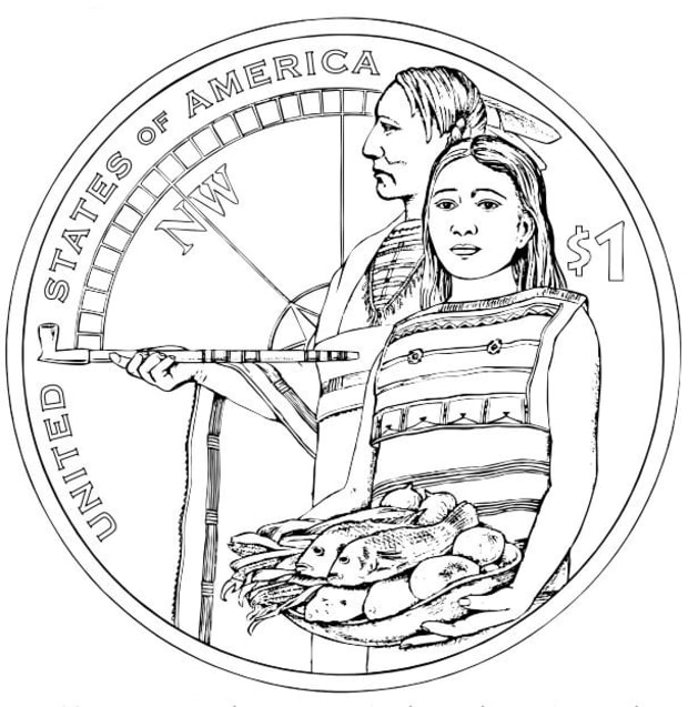 free native american coloring pages of us mint one dollar