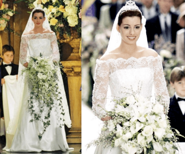 anne hathaway wedding dress princess diaries