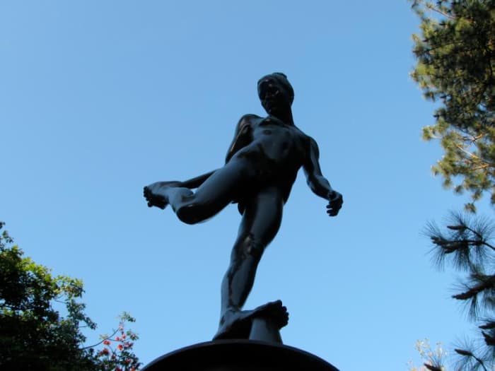 The quiet, serene setting of the Franklin D. Murphy Sculpture Garden makes it the perfect place to relax and enjoy a good novel.