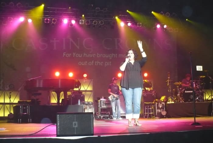 Megan Garrett of Casting Crowns live in concert, Bismarck, North Dakota. Photo credit: Cari Bousfield