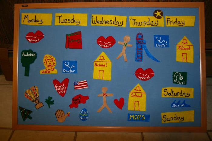 Flannel board calendar