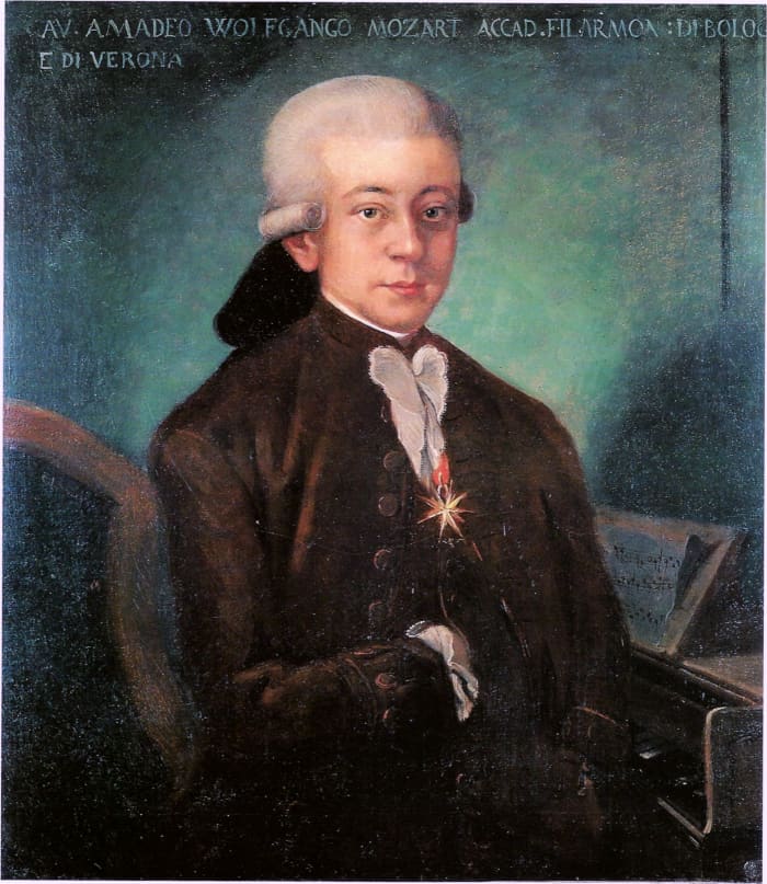 An authentic painting of Mozart circa 1777. Mozart's father said as to the resemblance of his son in this painting, "...I can assure you that it is perfect."